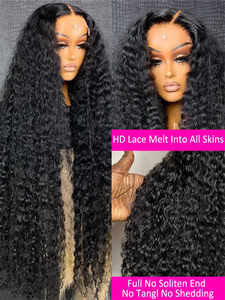 Transparent 13x4 Lace Frontal Human Hair Wigs Deep Wave 13x6 Lace Front Wigs For Women Culry Wave Glueless Wig Pre Plucked Hair