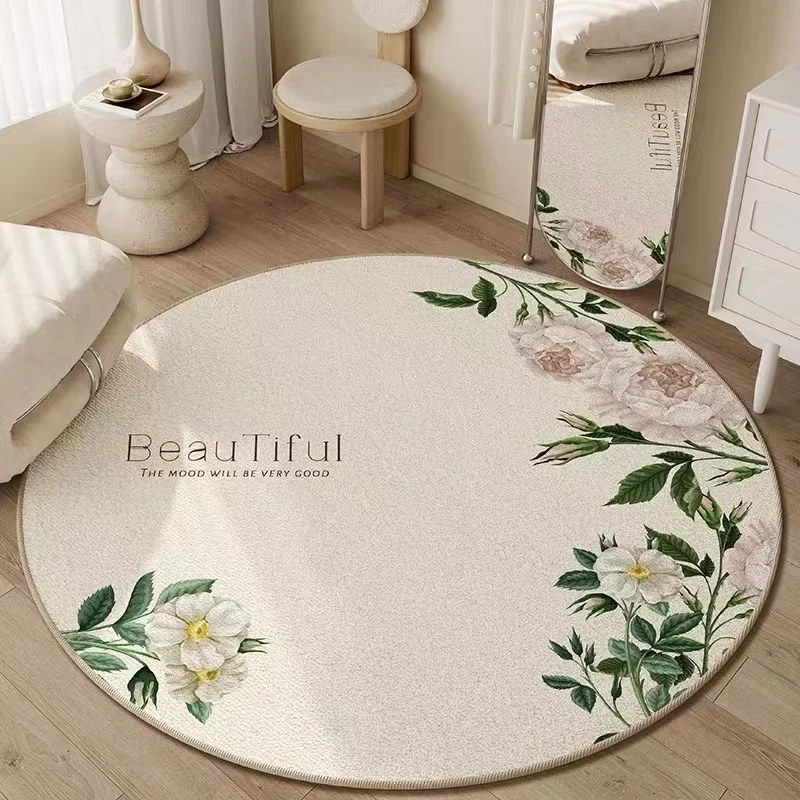 Imitated Cashmere Carpet VIKAMA Imitation Cashmere Carpet Bedroom Round Bed Blanket Light Luxury Advanced New Home Thickened Foot Mat