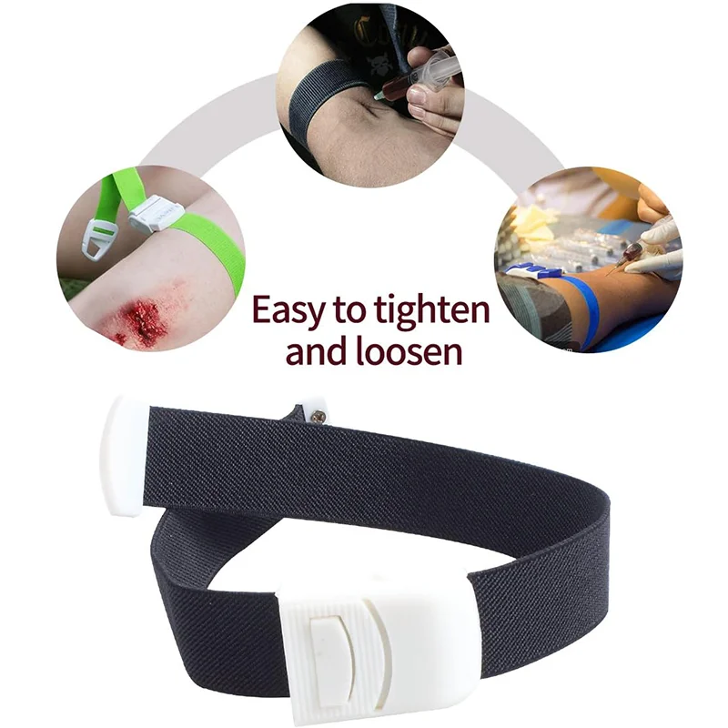 Tourniquets Emergency Tourniquet Buckle Band Adjustable Quick Release Medical Sport Outdoor Elastic First Aid 5 Pack