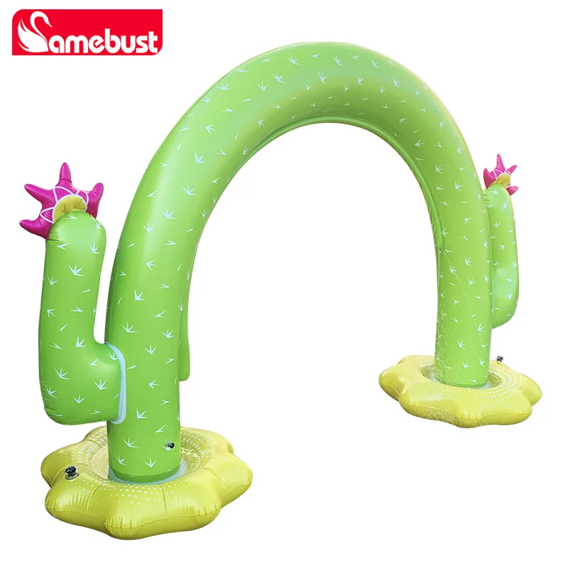 Camebust Spray Wave Kinder-Gartensprenger-Wassermatte mit Kaktus-Motiv, aufblasbares Poolspielzeug_voghion.com