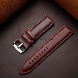 Vintage Cowhide Leather Watchband with Quick Release - 26mm (Red Brown)
