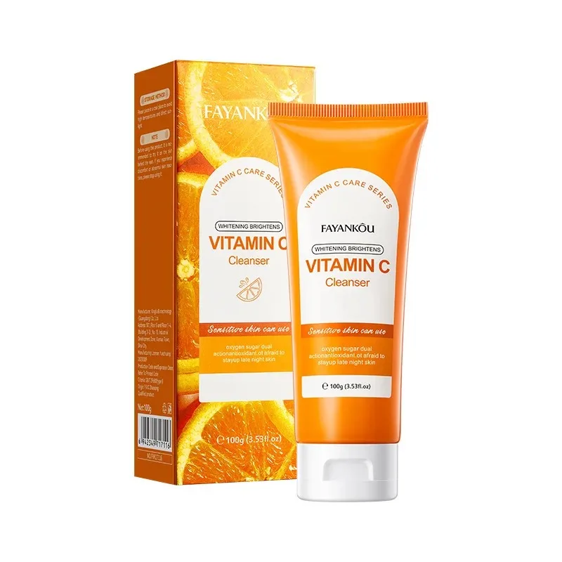 100g Vitamin C Facial Cleanser Face Wash Foam Cleanser Deep Cleansing Moisturizing Brightening Hydrating Skin Care Products 6
