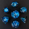 BESCON Dragon's Eye Sharp Edged Polyhedral Dice Set of 7, Handmade Dragon's Eye Dice for Role Playing Game, 4 colors available 4