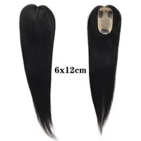 4 Sizes Silk Base Virgin Human Hair Women Toppers 3 Clips Natural Scalp Top Base Black Brown Color For White Women 2