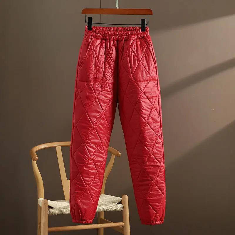 

2023 New Arrival Winter Women Loose Thickening Warmth Ankle-length Pants Casual Vintage Elastic Waist Harem Pants P775