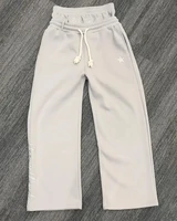 Harajuku Double-waisted Sweatpants Y2K Solid Color Letter Embroidery Casual Hip-hop Drawstring Cinched Waist Jogging Bottoms 1