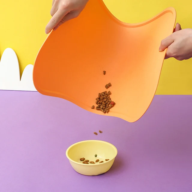 Dog Cat Bowl Food Mat with High Lips