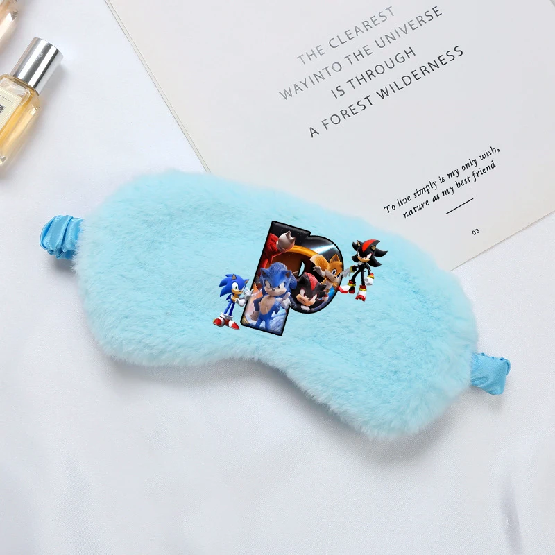 thumbnail image 1 of Parche para ojos de peluche de Sonics para dormir, con estampado de anime, con letras de la A a la Z, portátil, para viaje, regalo de Navidad, 1 of 5
