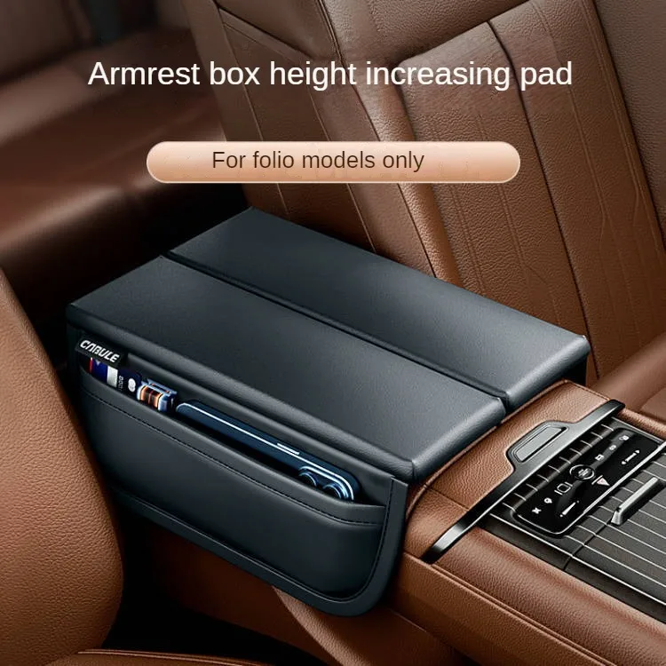 

Car Armrest Box Height Pad Universal PVC Armrest Cushion with Pocket Central Memory Cotton Elbow Support Armrest Storage