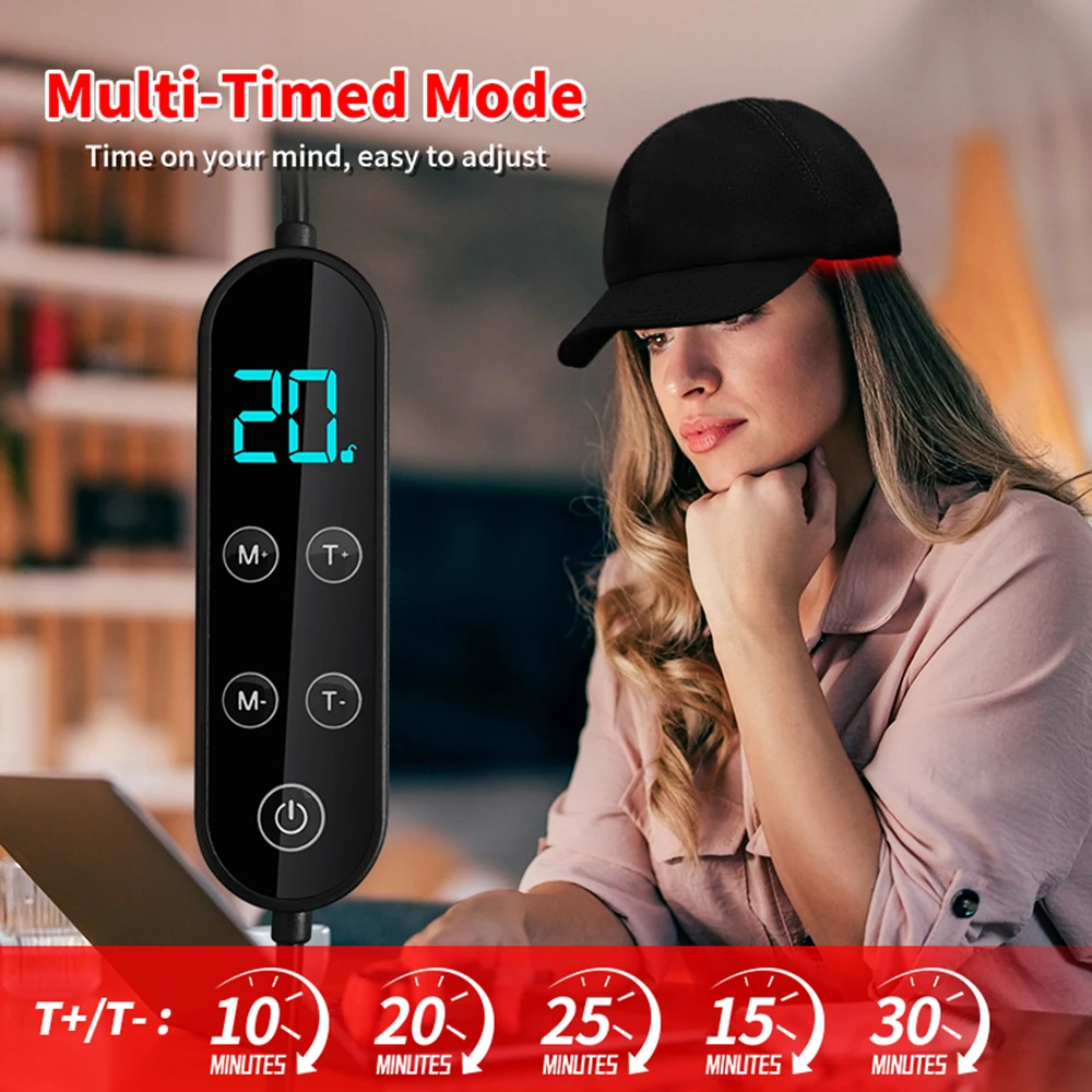 Red Light Therapy Hat with 180Lamp Beads Laser Hair Growth Cap Professional Cap for Greasy Scalp Hair Care Adjustable Rear Strap