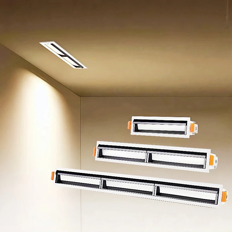 LED 편광 조명 d 사각형 디밍 가능 매립형 AC85V260V 20W 30W LED 다운라이트 스트립 조명 실내 조명 거실