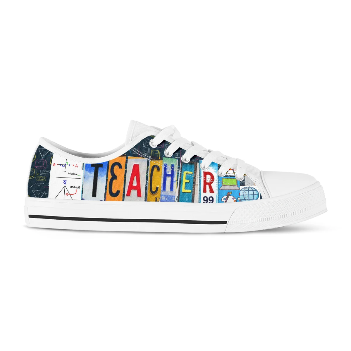 License Plate Teacher Women Canvas Shoes Fashion Summer Casual Sneakers Student Shoes Low Top Woman Vulcanize Shoes