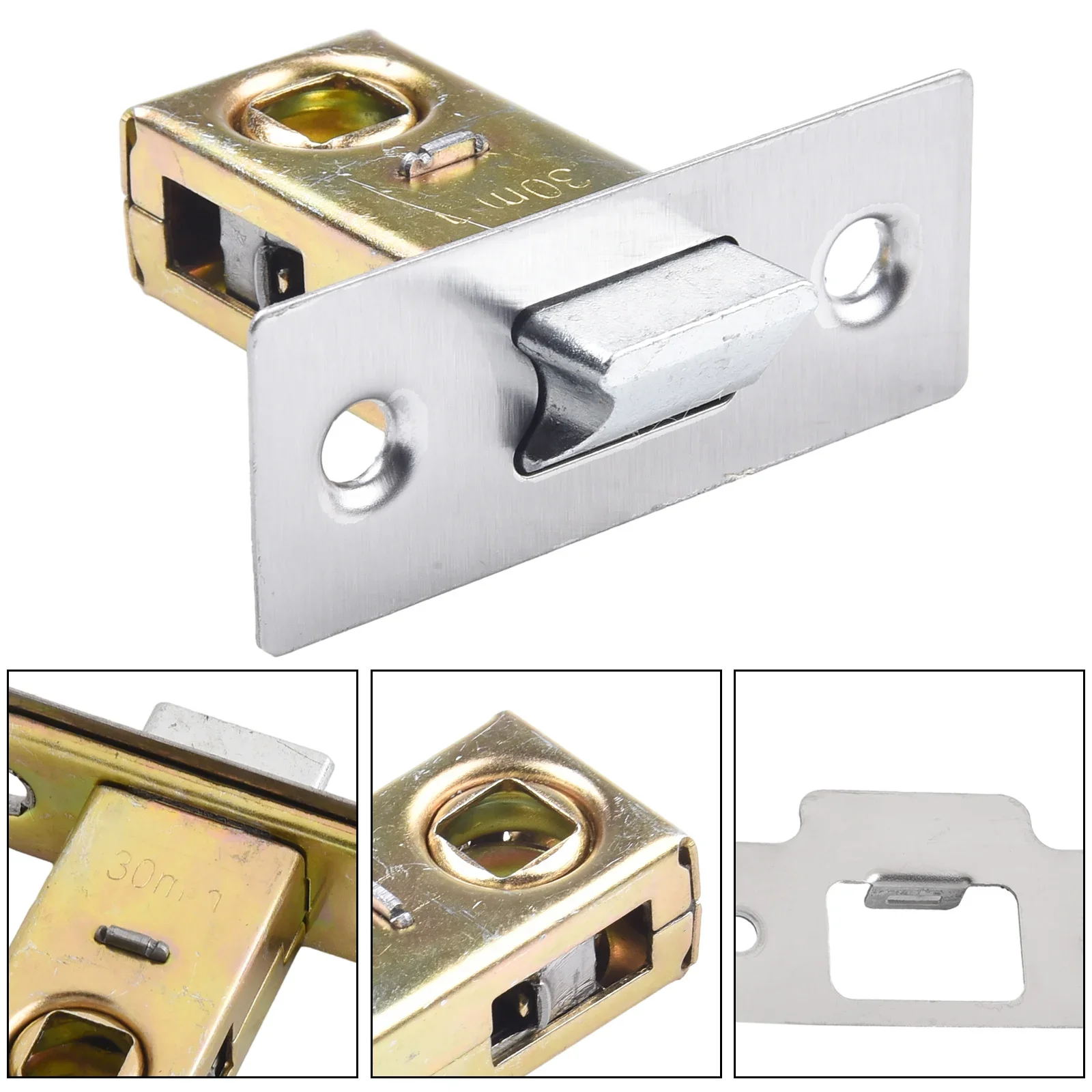 Tubular Latch Toilet Lock Core 30/35/40/45mm Zinc Alloy Flat Mortice Door Tubular Latch Internal Bolt Facility Hardware