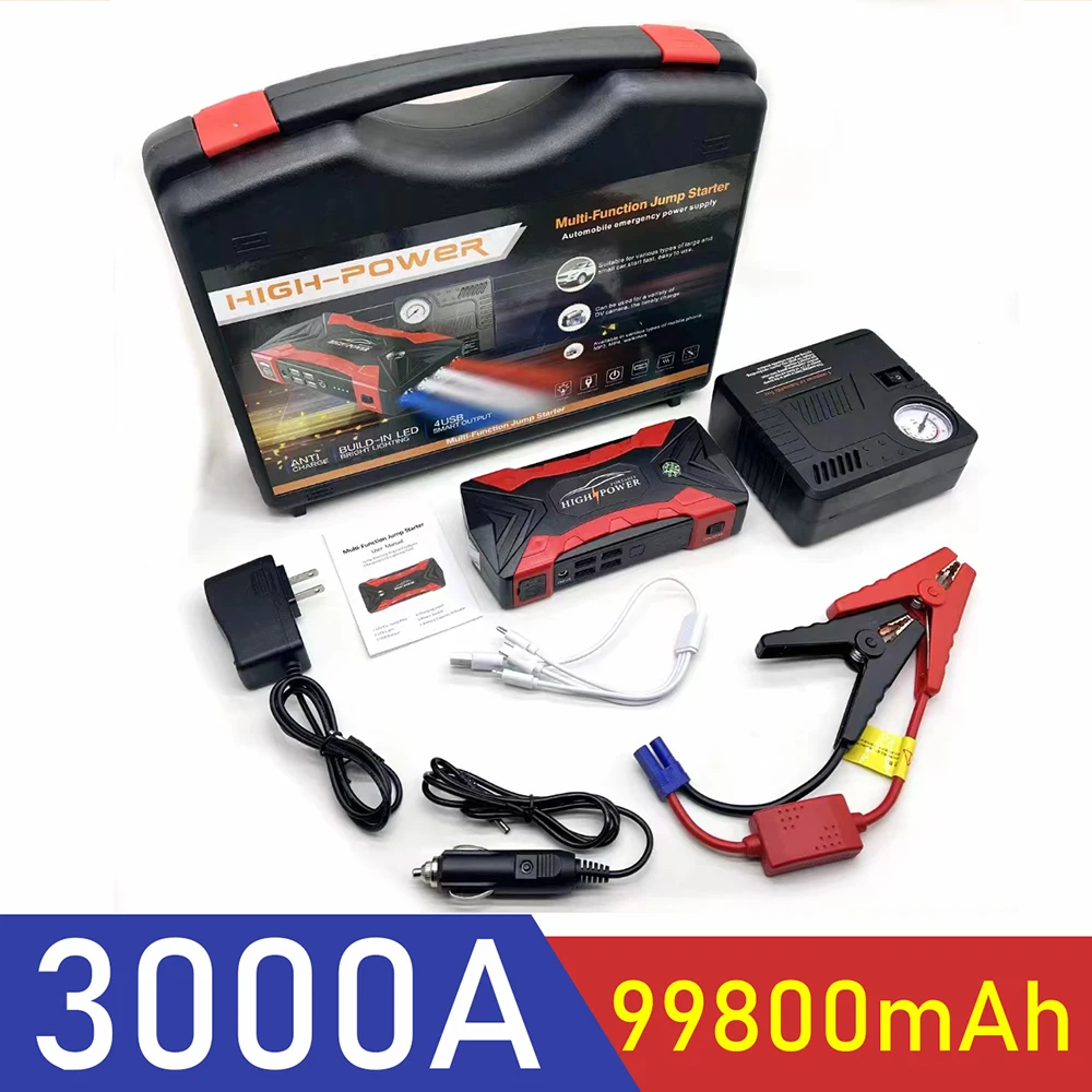 99800mAh 20000mAh Car Jump Starter 3000A Starting Device Portable Power Bank Battery Starter Launcher For Car Booster Articles 1