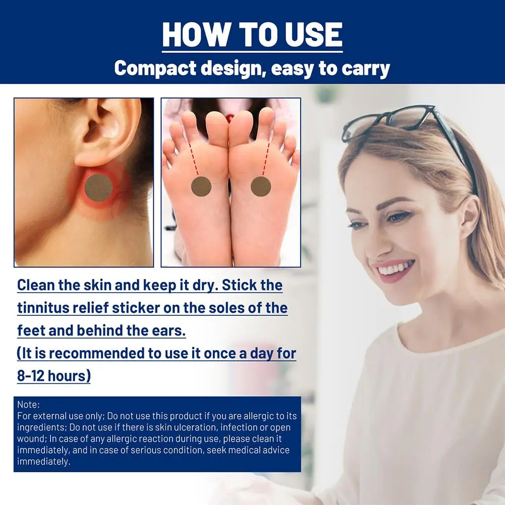 12/24PCS Relaxing Ear Patch Portable Tinnitus Treatment Patch Prevent Vomitng Improve Listening Anti Headache Taking Car Plane