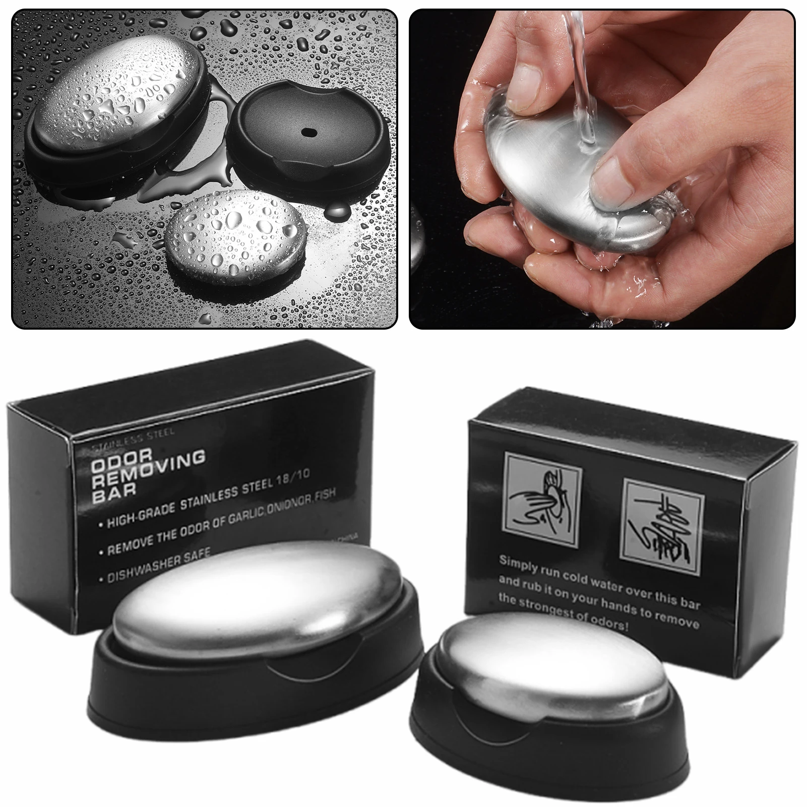 Metal Deodorizing Soap Removes Garlic Fishy Odors 304 Stainless Steel Hand Soap Base Kitchen Bathroom Cleaning Supplies