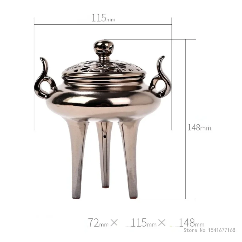 Creative Ceramic Three-legged incense burner, Indoor Sandalwood Ornaments, Incense Road, Household Living Room Decor censer, 1Pc