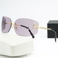 Curved One-Piece Sunglasses, Frameless Square Cut-Edge Design, UV400 Protection, Women's High-End Street Style 3