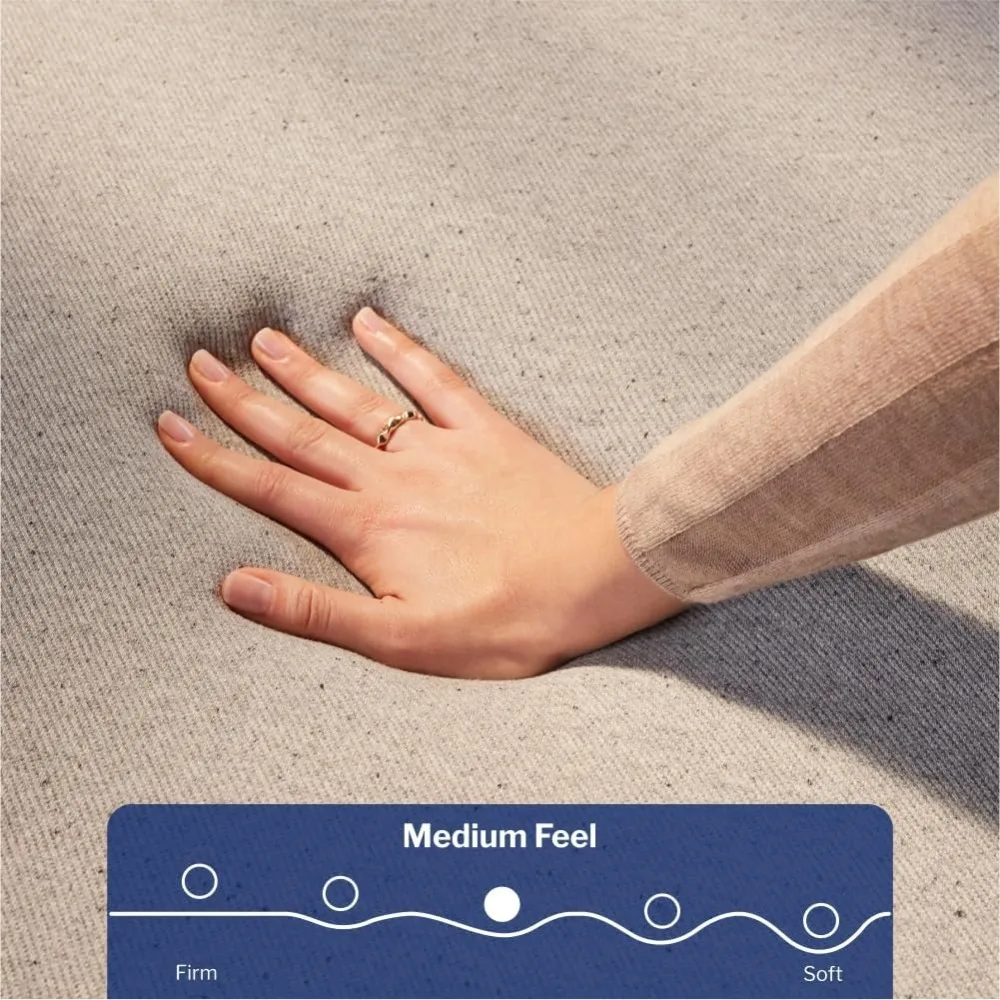 een Medium Firm Mattress-Memory Foam AirScapeTM Cooling + Support-100-Night Trial CertiPUR-US Mattress, Grey