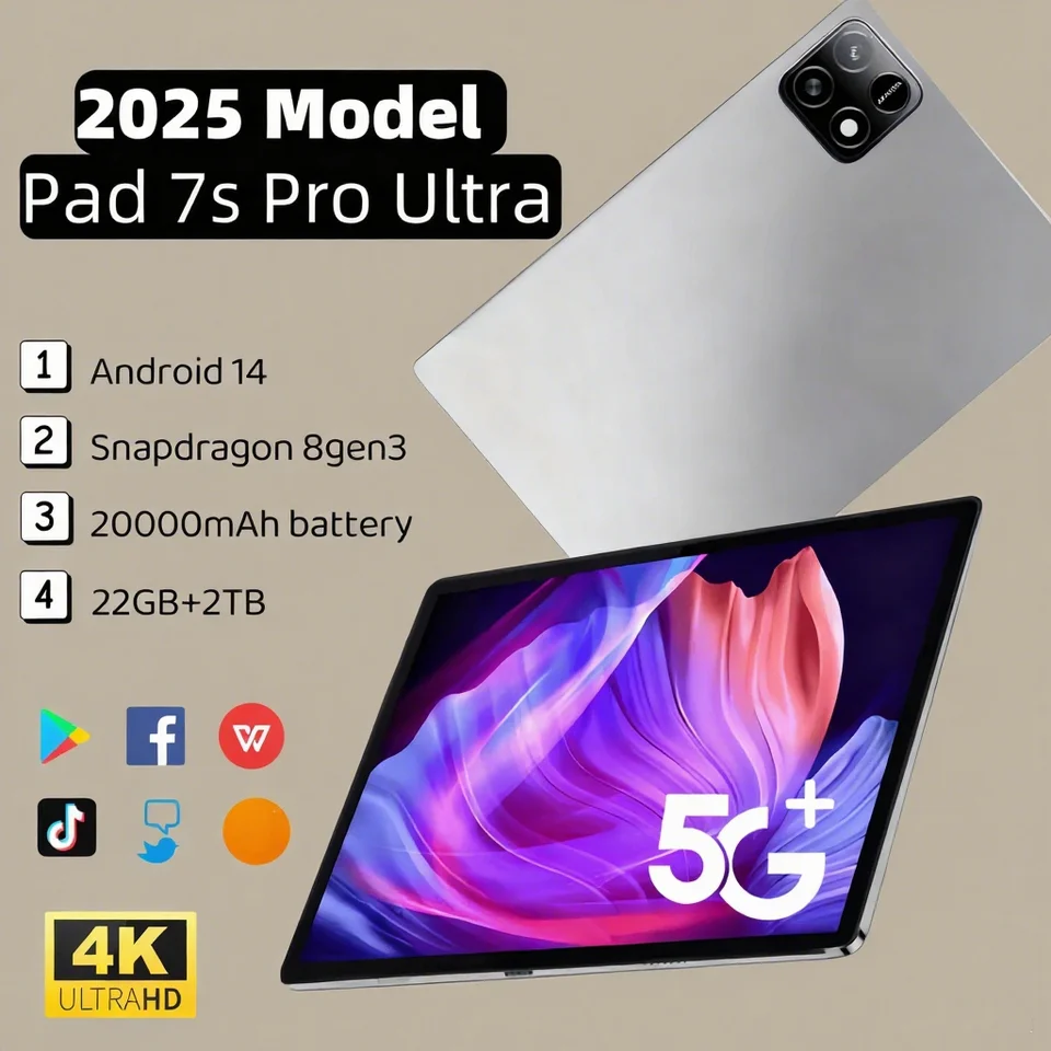 7S Pro Max 11 Inch Android 14 Tablet 5G Dual SIM Max 22Gb Ram 2TB