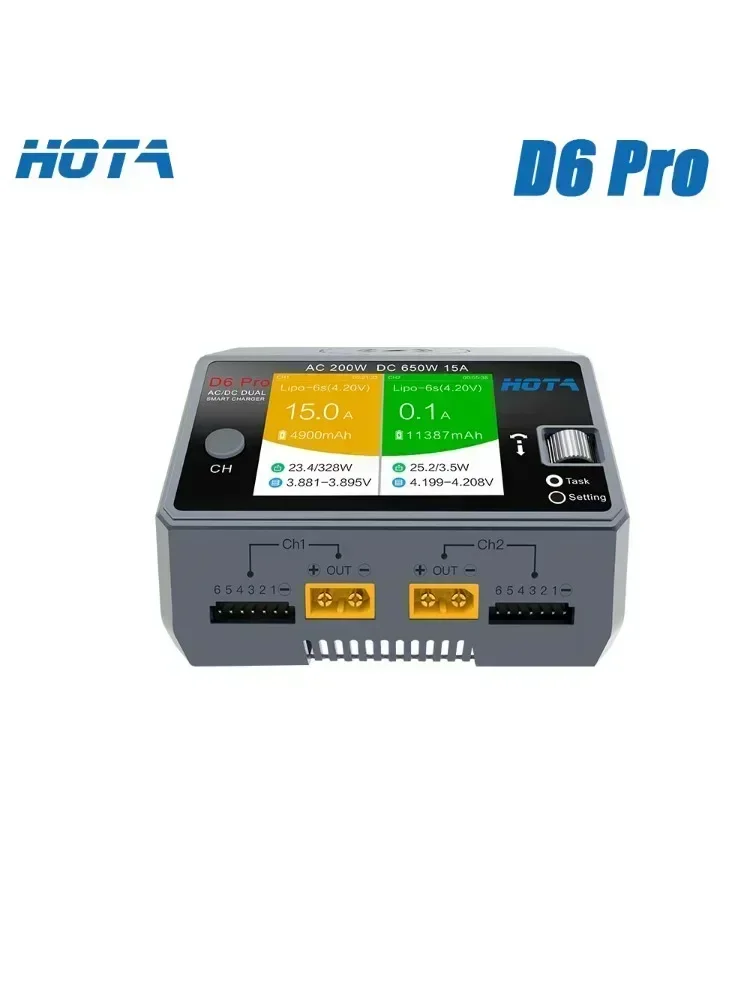 Chargeur LiPo HOTA D6 Pro 200W 2x100W pour RC