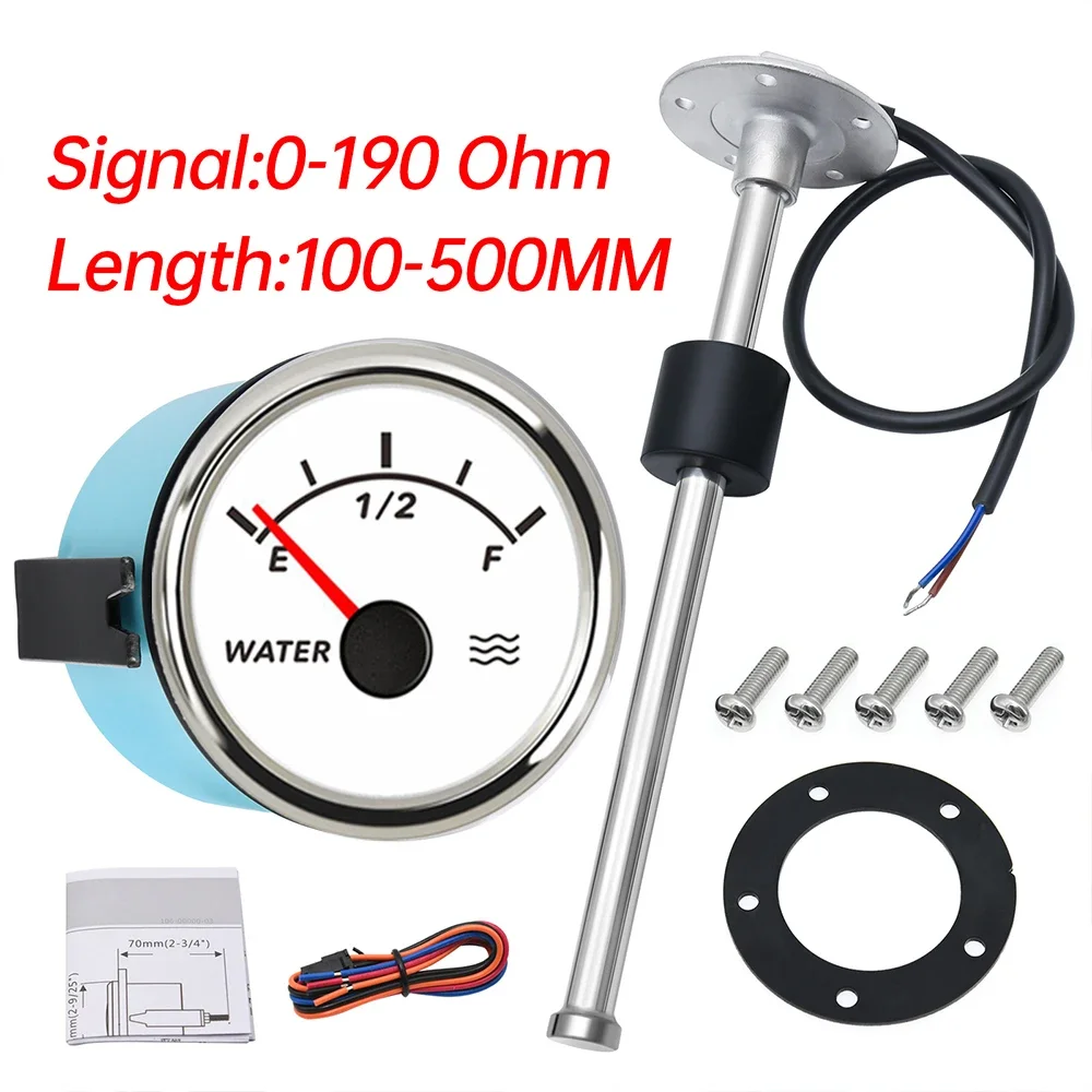 52mm-Gauge-Water-Water-Level-Gauge-with-0-190-Ohm-Water-Level-Sensor ...