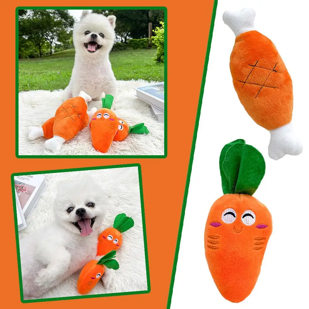 

1PCS Carrot Plush Sound Bite Toy Carrot Vegetable Cat Toy Plush Pet Sound Dog And O9G9