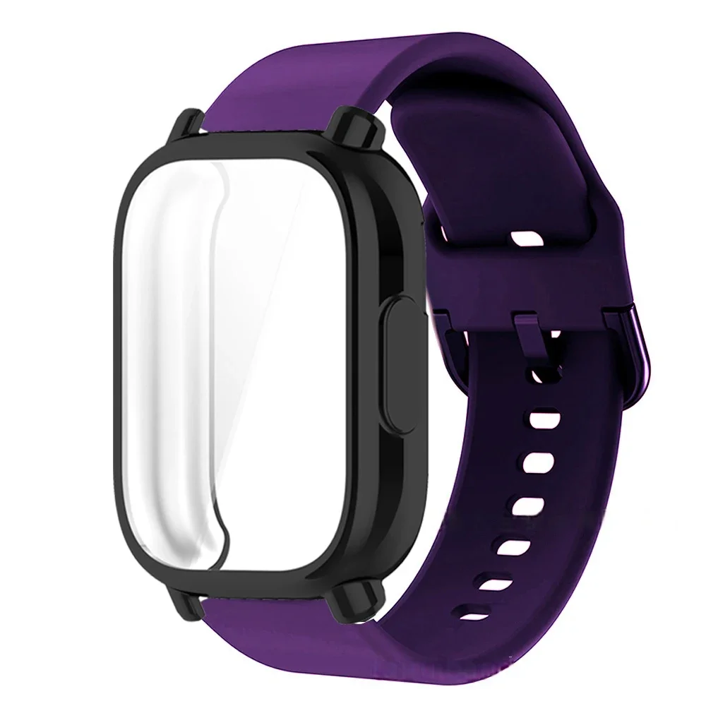 Silicone Strap with Case for Smart Watch, 22mm, Compatible with Watch 5 Active Lite