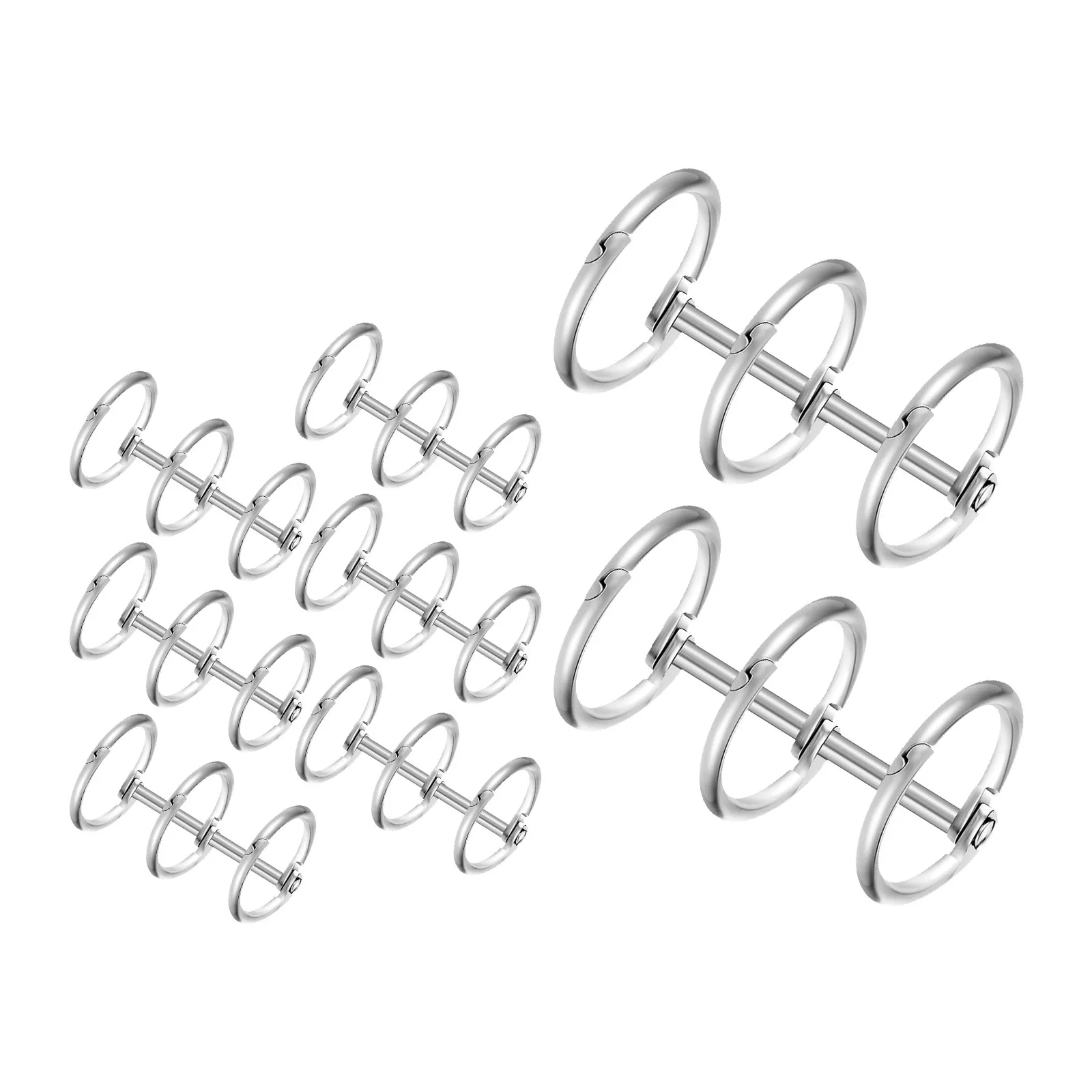8Pcs 튼튼한 녹슬지 않는 금속 바인딩 링 3링 컴팩트 노트북 바인딩 도구 일기 정리용 스크랩북 학교 프로젝트