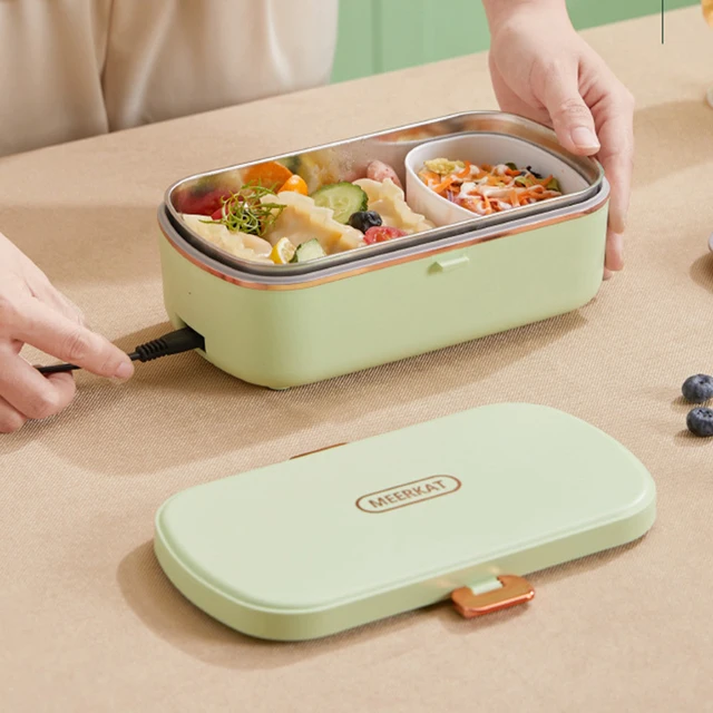 Fiambreras térmicas para oficina, loncheras eléctricas portátiles, caja Bento con calefacción sin agua, calentador de alimentos de acero inoxidable 1