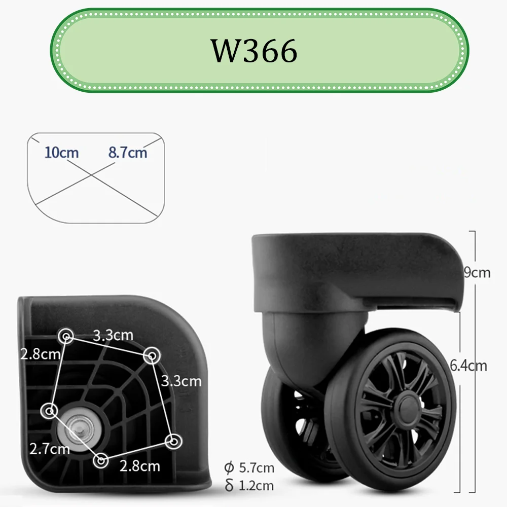 ForSamsonite W366 Universal Wheel Trolley Case Wheel Replacement Luggage Pulley Sliding Casters Slient Wear-resistant Repair