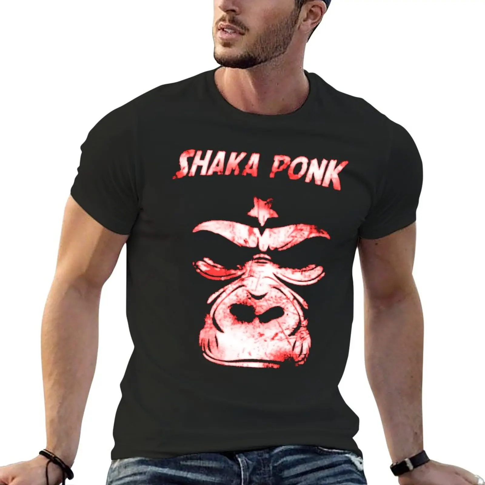 New shaka ponk red vintage T-Shirt plain t-shirt blank t shirts