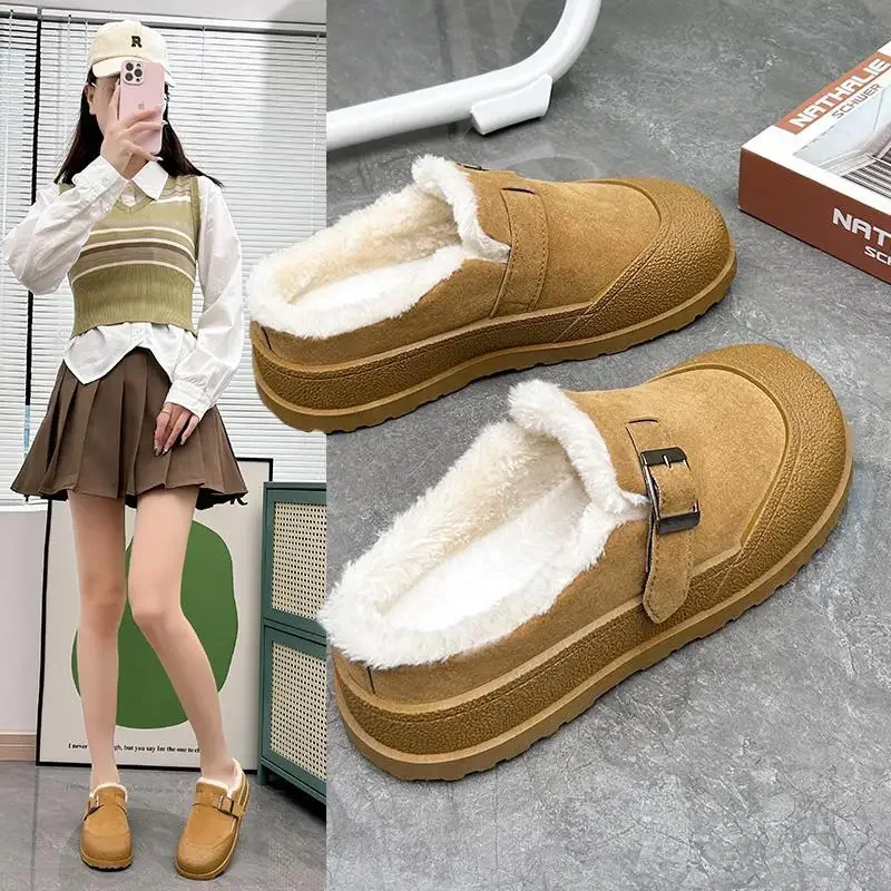 

Новинка тканевые туфли женские низкие Туфли без шнуровки на плоской подошве зимние теплые женские туфли с хлопковой подкладкой