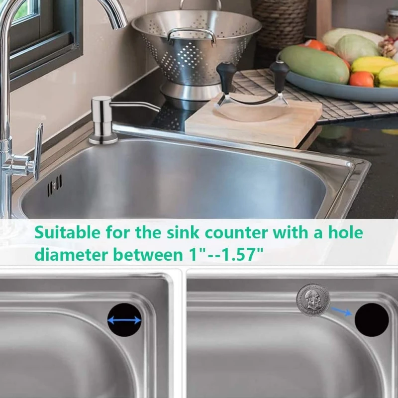 Large Capacity Black Dispensers Silica Gel Extension Tube Kit Replacement Kitchen Sink Under Deck Counter Liquid Soap Dispenser