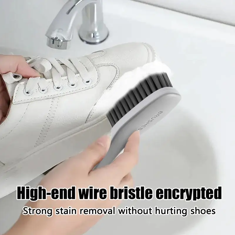 Laundry Brush For Stain Removal 2X Clothes Washing Brush Ergonomic Grip Multi-Purpose Cleaning Tool Bathroom Supplies For Fabric 3