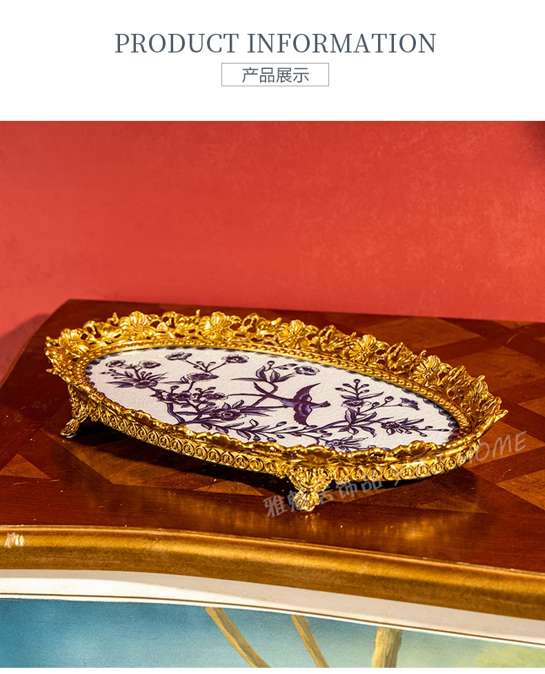 Description Picture 6 of itemDesk Storage Plates Party Contemporary Washing French Plates Aesthetic Design Bandejas Decorativas De Lujo Room Decoration