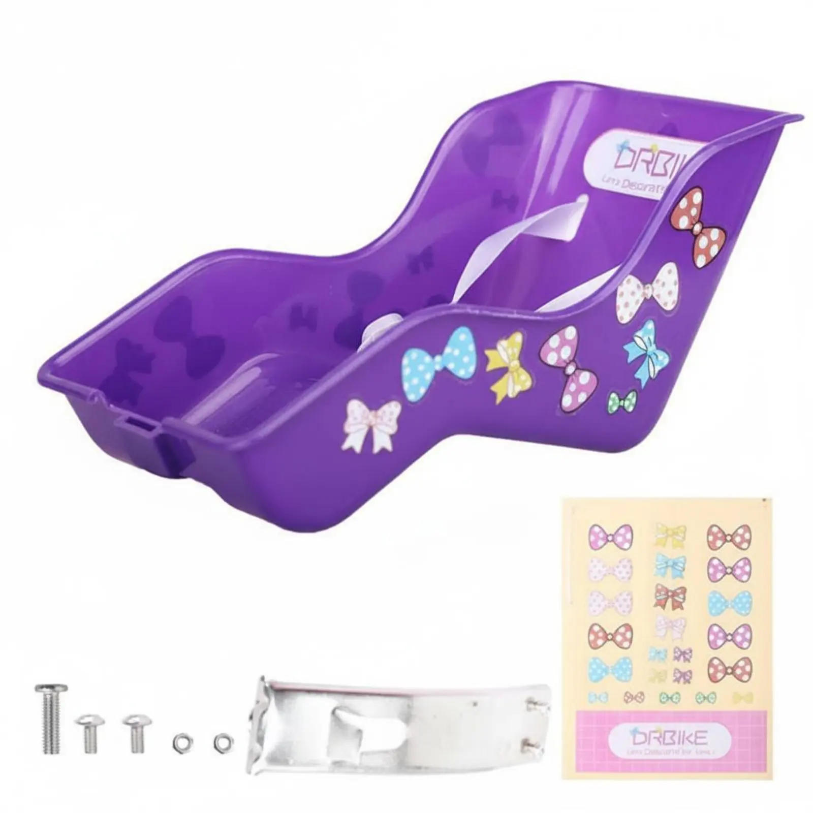 Baby Doll Bicycle Seat Carrier with Cute Petals Design - Comfortable Fit for Dolls and Stuffed Animals