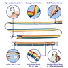 New Rainbow Walking Dog Rope Large Medium And Small Dog Traction Rope Snap On Pet Collar Nylon Strap Woven Dog Pet Accessories 3