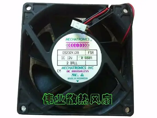 

Двухпроводной Вентилятор охлаждения сервера MECHATRONICS G9232X12B DC 12 В 0.680A 90x90x32 мм