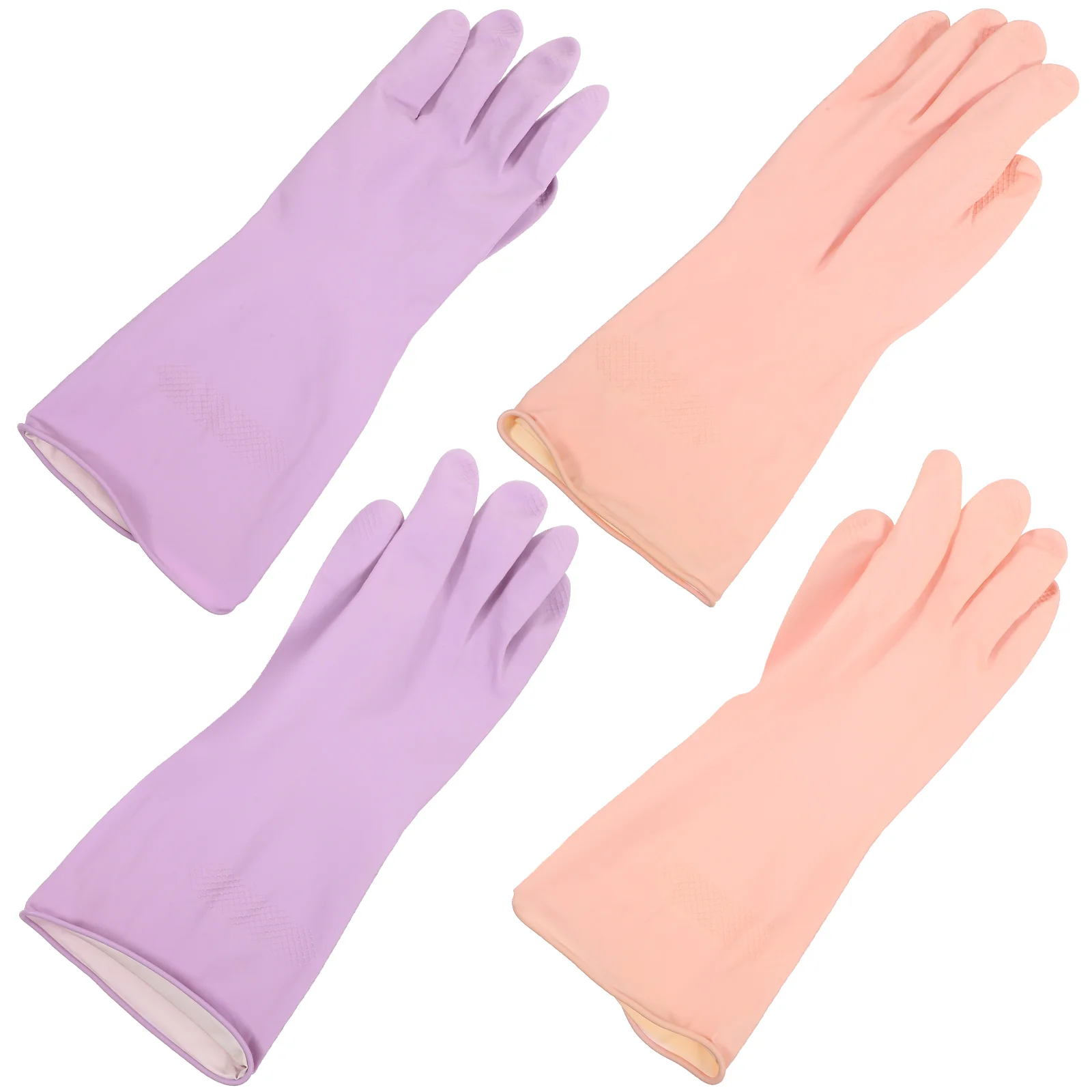 

2 Pairs Latex Gloves Washing for Dishes Dishwashing Water Proof Hand Reusable Cleaning Bowl Large
