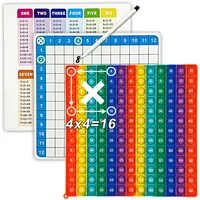 Multiplication Games Pop Toy Erasable Card Pen, Quick Push Pop Math Learning Writing Games, Educational Stationery for Kid Pupil 1
