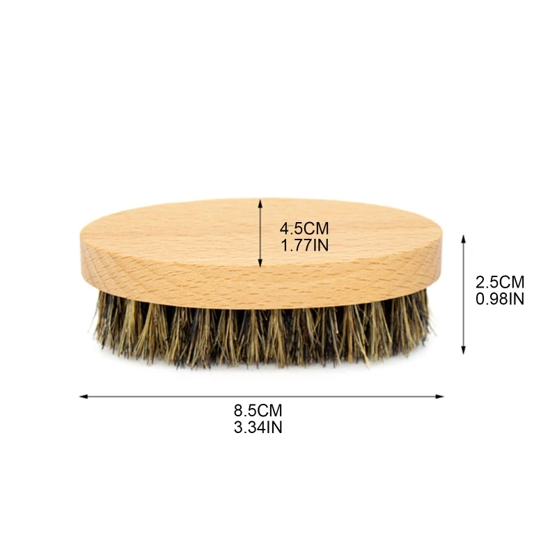 Beard & Brush Handle for Facial Hair Boar Bristle Brush Men Beard Grooming Brush Adds & Softnes images - 6