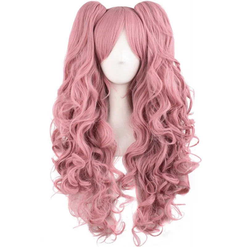 

Anime Pink Pigtail Wig for Women Synthetic Long Curly Cosplay Wig Halloween Costume Party Cosplay Wig (Color-1)