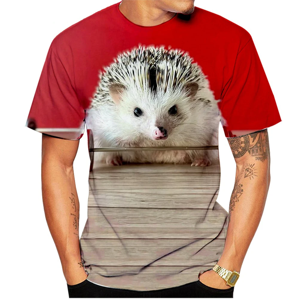 

Новая модная 3d футболка с рисунком ежа для мужчин и женщин, повседневная забавная футболка с коротким рукавом, размер