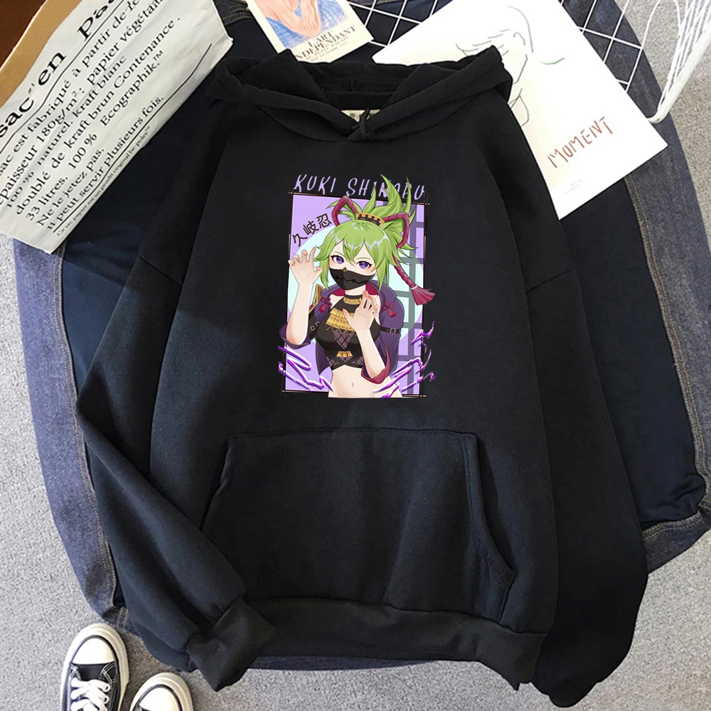 

Game Genshin Impact Hoodie Women Harajuku Kawaii Graphic Manga Kuki Shinobu Streetwears Unisex Aesthetic Pullover Sweatshirts