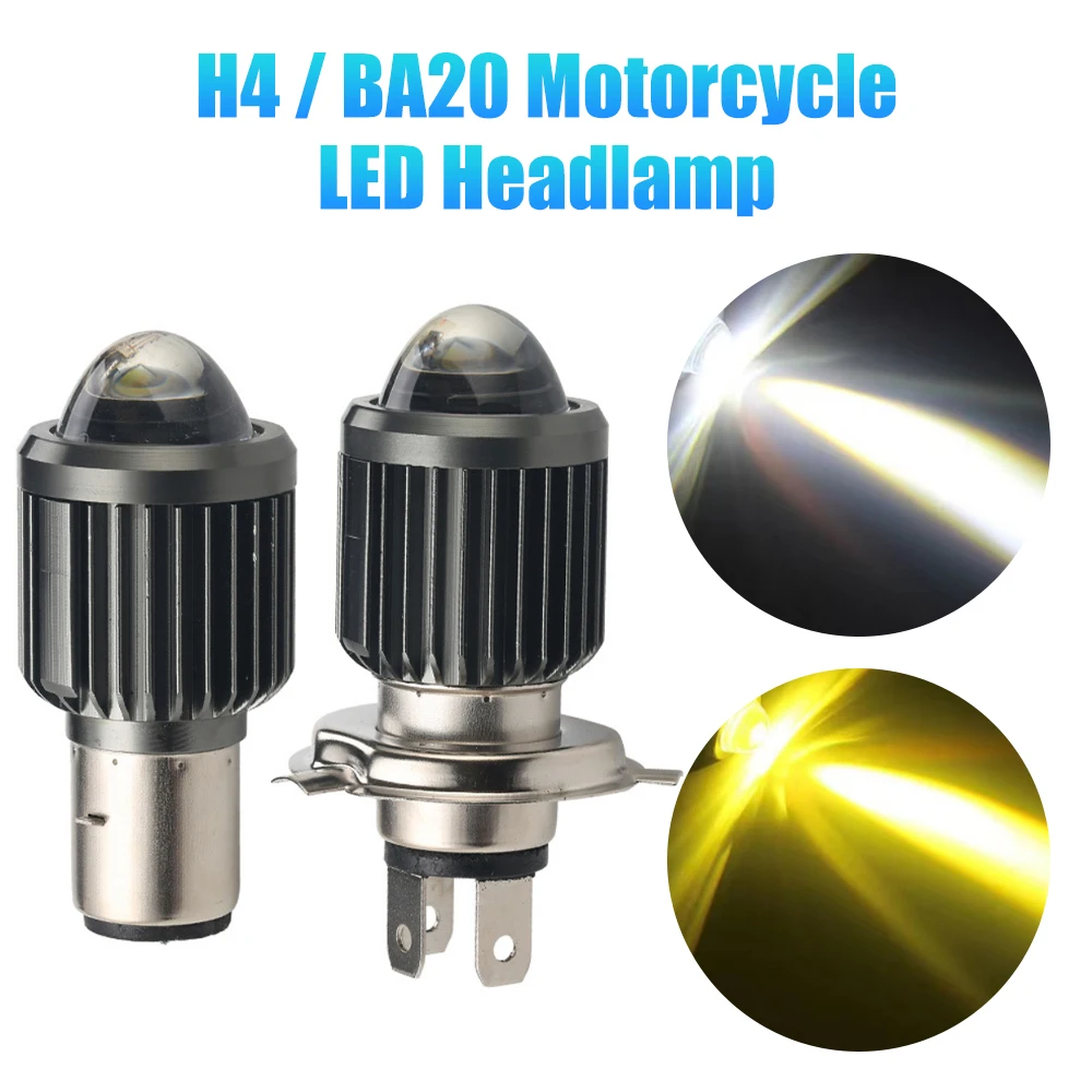 1pcs Motorcycle Headlights H4 Ba20d 12v Led Lights High/low Beam