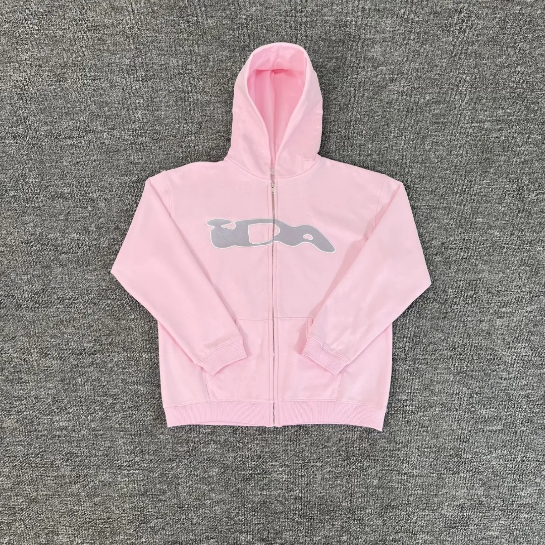 【期間限定特価】 Zip ida.sply Embroidery Pink Hoodie High 1:1 Women Men トップス
