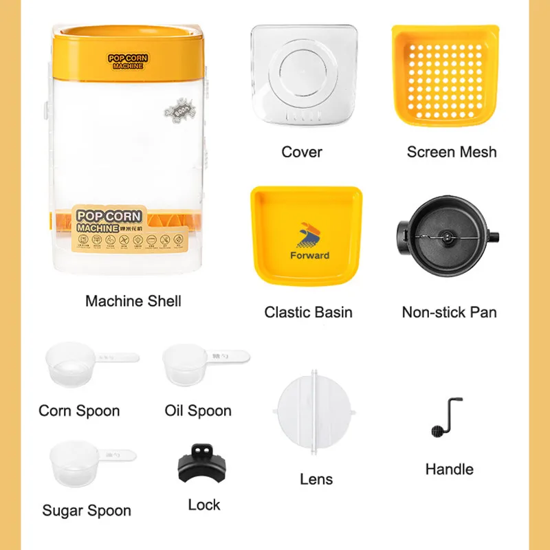 Electric Corn Popcorn Maker Household Automatic Mini Household Popcorn Making Machine DIY Corn Popper Children Gift 220V