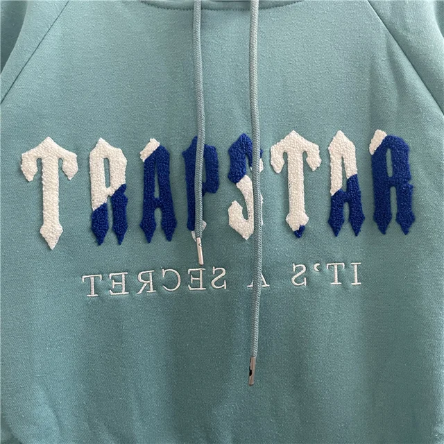 Hot Cyan-blue Towel Embroidered Hoodie Men Woman Colorful Letters Trapstar  Sweater Hooded - AliExpress