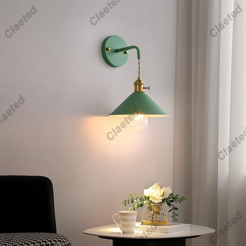 LED Retro Creative Color Iron Wall Lamp Living Room Bedroom Hallway Staircase Corridor Lighting and Decorative Lighting Fixtures